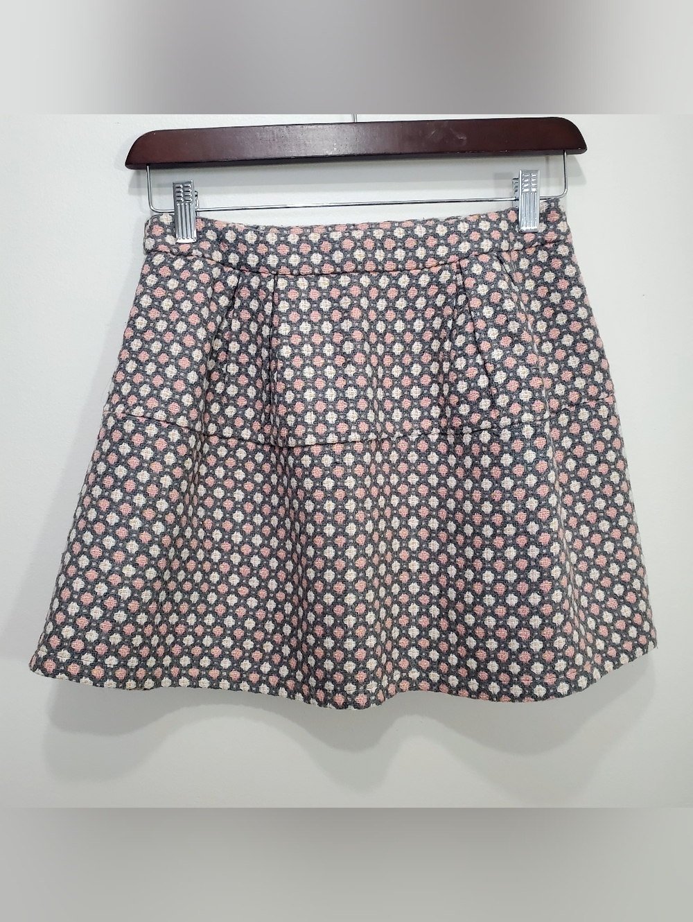 Cache Cache Floral Textured Pink and Cream A-Line Skirt